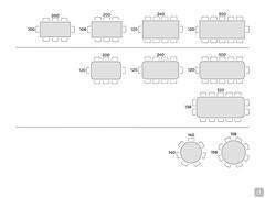 Skorpio table in Keramik stone - Table seats scheme