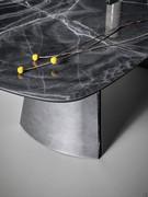 Top in Black Onyx ceramic finish, with clouded chrome base