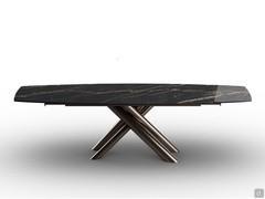 Extendable table with ceramic top Ivy with side extensions