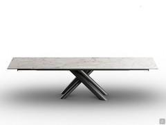 Extendable table with ceramic top Ivy with designer base