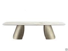 Akeyo shaped ceramic top table perfect to match the complements of the same collection