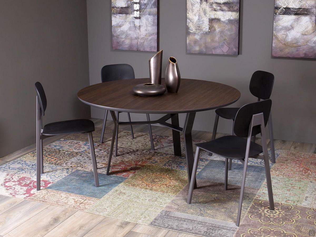 Rey dining table with metal legs, with wooden top (as pictured) or ceramic top