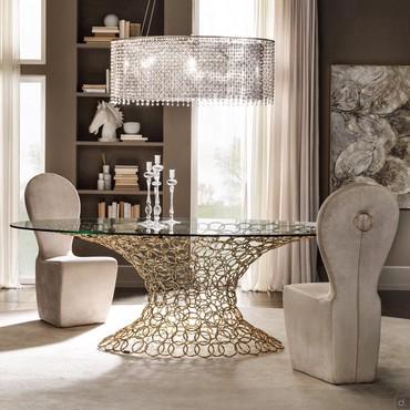 Mondrian design glass and gold table by Cantori