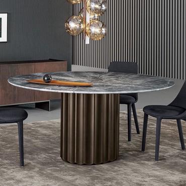 Dorian by Bonaldo round table with stone top