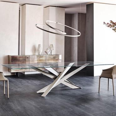 Table with steel legs Lancer by Cattelan