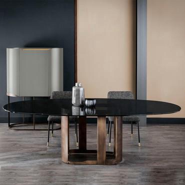 Design table with metal base Oasi by Cantori