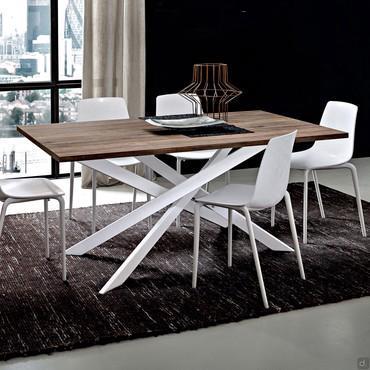 Argus laminate table with crossed legs