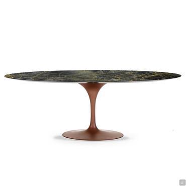 Stem oval dining table with elegant marble top