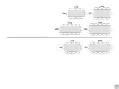 Butterfly table by Cattelan - Table seats scheme