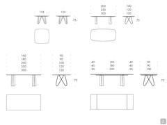 Table Butterfly by Tonin - Model and Dimensions