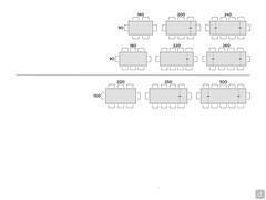 Butterfly table by Tonin with stoneware top - Table seats scheme