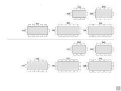 Vortex table with wooden top - Table seats scheme
