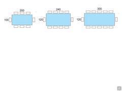 Ikon wooden table with glass legs - Seating schemes