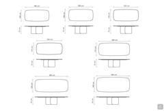 Mellow table by Bonaldo - Dimensions rectangular shaped model