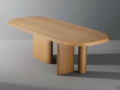 Top entirely made of natural brushed oak wood, with base in matching colour