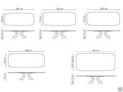 Prora table by Bonaldo - Fixed shaped model dimensions