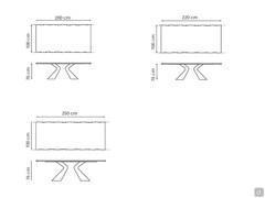 Prora table by Bonaldo - Dimensions fixed model natural edges