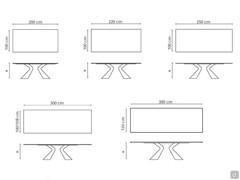 Prora table by Bonaldo - Fixed rectangular model dimensions