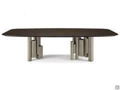 Original metal frame in embossed titanium, graphite or black for the Skyline table by Cattelan