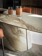 Modern table Napoleon by Cattelan with base and top in stone Keramik KM24 marble Invisible Opaque