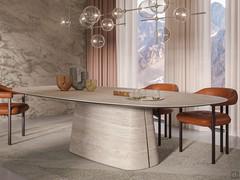 Modern table Napoleon by Cattelan with base and top in stone Keramik KM21 marble Colosseo