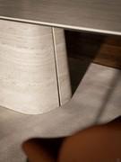 Detail of the base of Cattelan's Napoleon table in ceramic to match the top