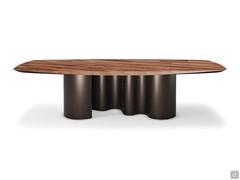 Papel table by Cattelan in the Masterwood version with slanted edges and slatted top