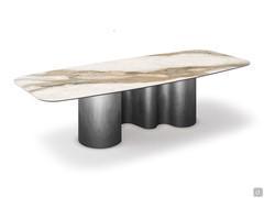 Papel table by Cattelan in the version with barrel top available in cm 240, 300 or 320