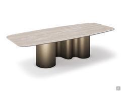 Papel table by Cattelan in the version with Keramik stone top in KM21 Colosseo finish