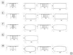 D) Papel table with wooden top and slanted edges E) Papel table with wooden top and irregular edges F) Papel table with wooden top and bevelled edges G) Papel table with wooden top and lacquered undercounter H) Papel table with wooden top - Mast