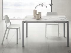 Neville table with anodised aluminium frame and HPL top in Statuario White