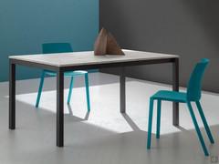 Neville table with painted metal frame and laminated HPL top