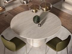 Rado round table by Cattelan with Keramik stone top in KM21 Colosseo finish