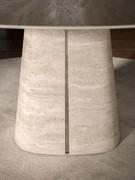 Detail of the ceramic stone base of Cattelan's Rado round table