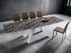 Jacob barrel-extension table up to 280 cm with Royale layered HPL top