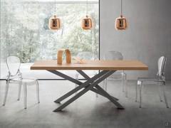 Argus rectangular wooden table in debarked natural oak essence