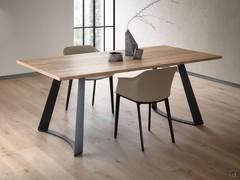 Eddard dining table with Slavonia oak HPL veneered top and anthracite painted legs