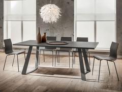 Eddard dining table with London grey Fenix laminate top and matching legs