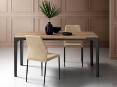 Garrick extending table with moka lacquered metal perimeter legs