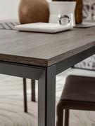 Detail of grey oak melamine melamine top