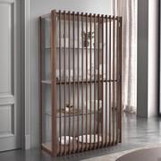 Modern showcase Karin with doors with wooden slats