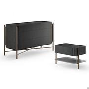 Wood dresser and nightstand with wrought iron feet Shanghai by Cantori