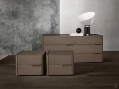 Dresser and bedside table with rounded structures from the Libra collection