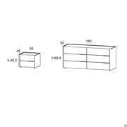 Dresser and bedside table with rounded structures Libra - Measurements