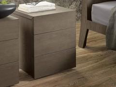 Three-drawer nightstands in mink lived oak - rebated front with 45-degree top