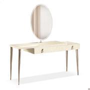 Modern makeup dressing table City by Cantori - top and drawer in mother-of-pearl spatulate finish