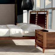 Naiko modern two-drawer bedside table with solid wood drawers