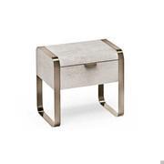 Elvis cream nightstand with faux leather nubuck cover by Cantori