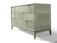 Dresser with sawn drawers Arashi, made of natural gray walnut wood 