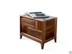 Two-drawer nightstand Arashi in solid walnut